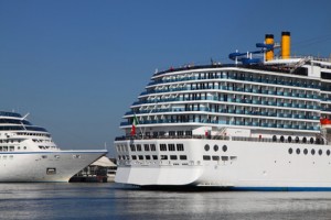 Cruise Ships in Warnemünde port